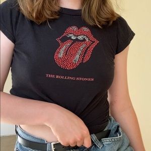 BEDAZZLED rolling stones crop top